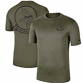 Men's Minnesota Vikings Nike Olive 2019 Salute to Service Sideline Seal Legend Performance T Shirt,baseball caps,new era cap wholesale,wholesale hats